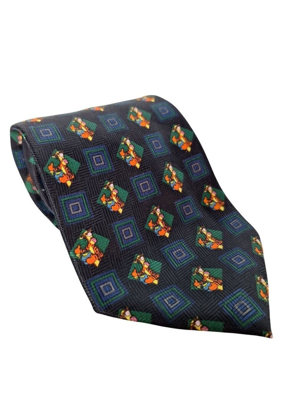 Disney Winnie The Pooh Tigger Honey Green Blue Necktie
